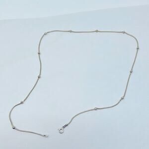 AG KC 925 Italy Vintage Sterling Silver Box Chain Beads Necklace